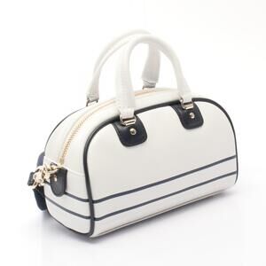 Dior White Navy Bowling Bag Blue Leather VIBE